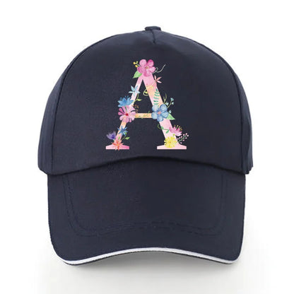 Men Baseball Cap Pure Cotton Adjustable Back Buckle Hat Pink Letter Print
