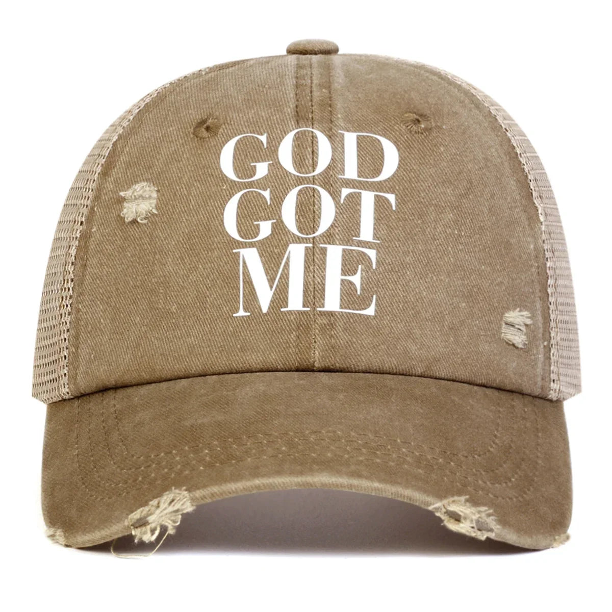 Unisex GOD GOT ME Letter Print Wash Baseball Caps