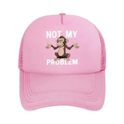 Vintage Baseball Cap Monkey NOT MY PROBLEM 2D Print 2026 Mesh Baseball Cap