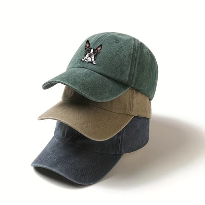 Cute Boston Dog Printed Baseball Hat