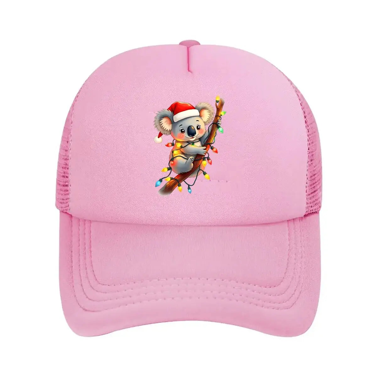 Christmas Koala Santa Hat Lights 2026 Mesh Baseball Cap