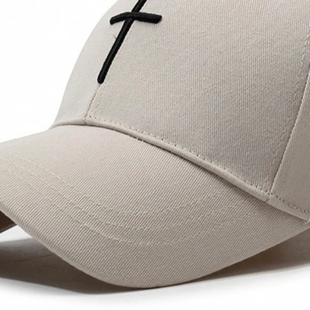 Cross Embroidered Baseball Hat Show Face Small Spring And Autumn