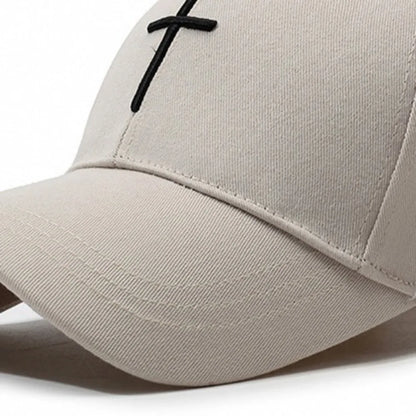 Cross Embroidered Baseball Hat Show Face Small Spring And Autumn