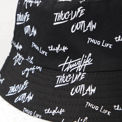 Fashion Graffiti Letters Print Cotton Bucket Hat For Men Women