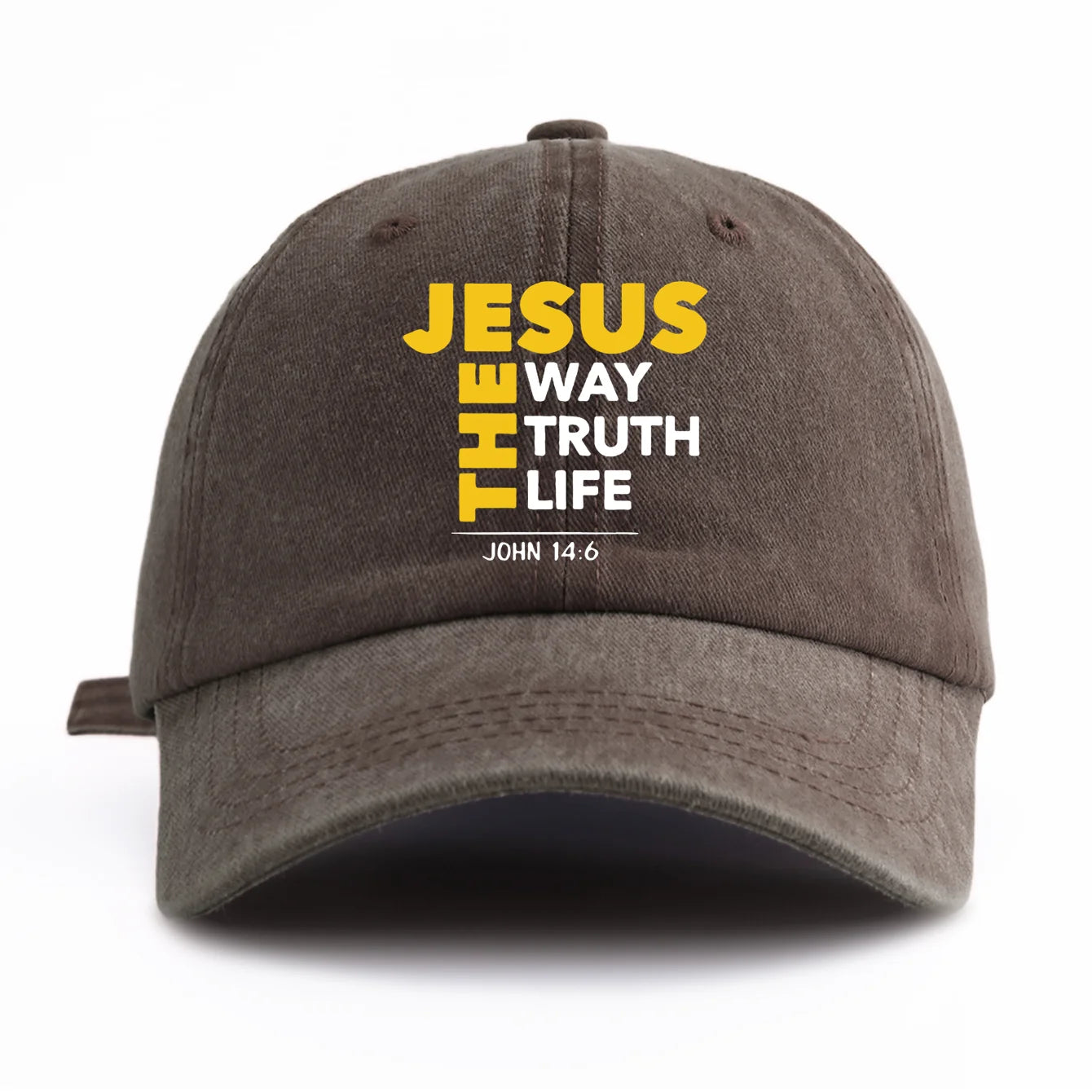JESUS CROSS Print Washed Baseball Cap
