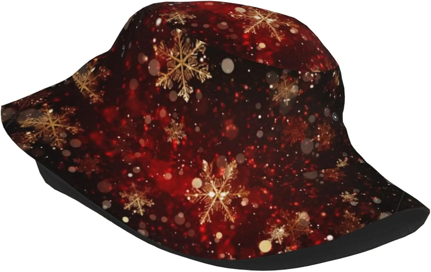Christmas Fisherman Hat Christmas Snowflakes Hat for Women Men Bucket Hats
