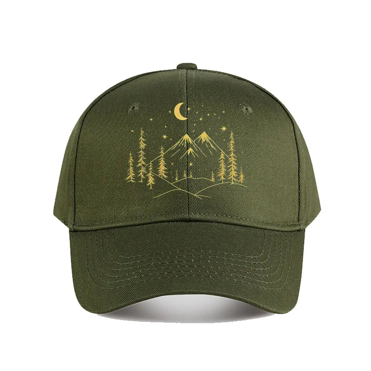 Pink Vintage Baseball Cap Mountain Moon Tree