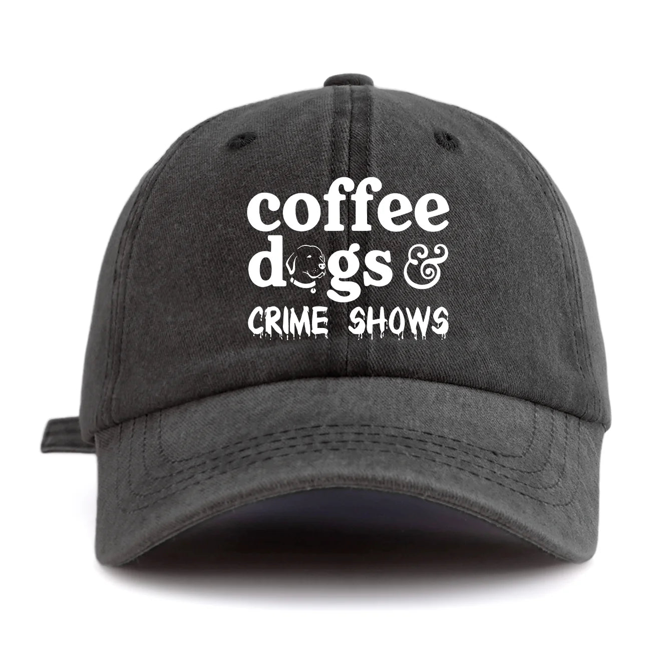 COFFEE DOGS Print Washed Baseball Cap For Adults