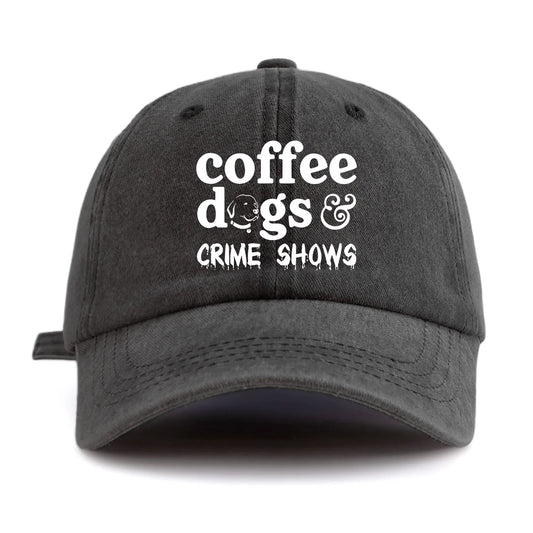 COFFEE DOGS Print Washed Baseball Cap For Adults