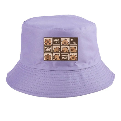 Summer Spring Ladies Cotton Korean Casual Outdoor Sunprotection Capybara Bucket Hat For Men Women