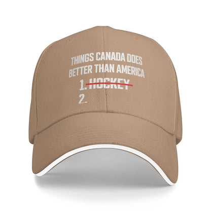 Summer Casual Baseball Cap Canada Does Hockey Better Funny Running Hippie Hip Hop Hats