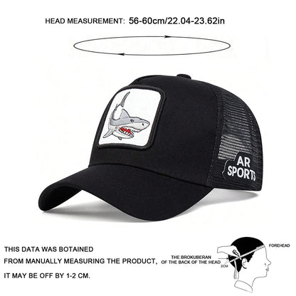 Unisex Shark Patch Embroidery Baseball Caps Spring Summer