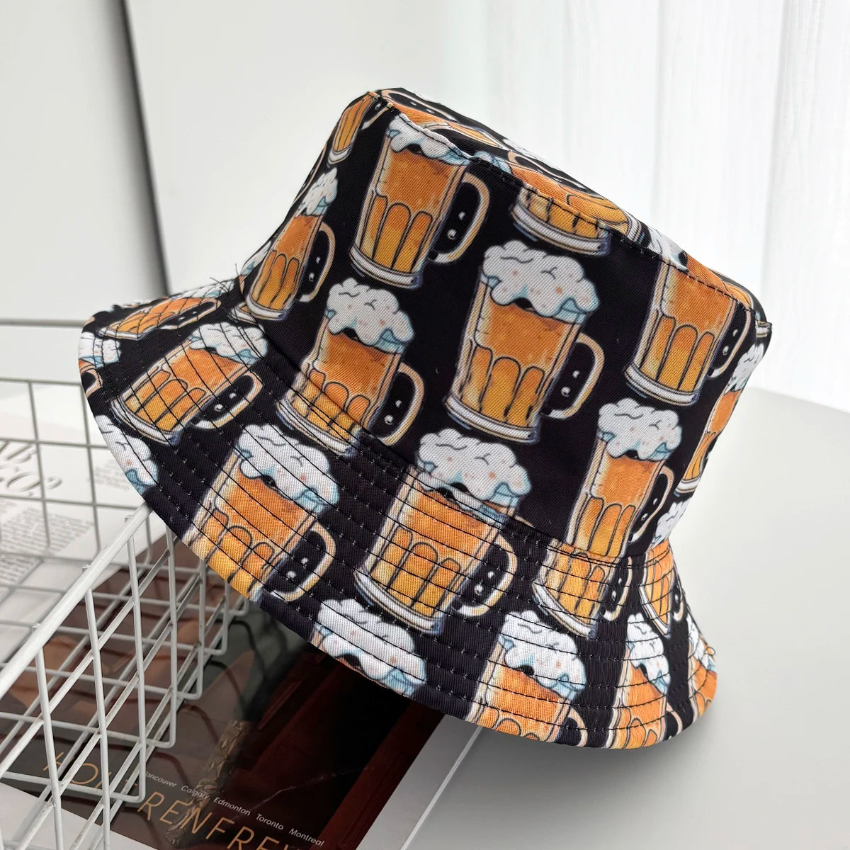 Cartoon Duck Bucket Hat Cool Cute Pattern Fisherman Hats Yellow Duck Printing Panama Cap For Men Women