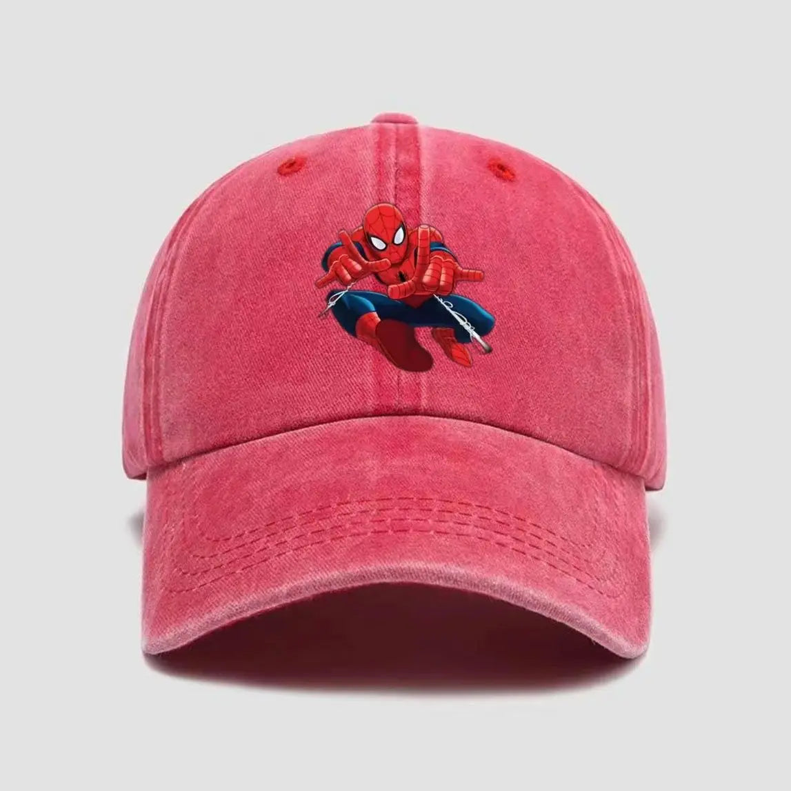 Marvel Summer Pure Cotton Vintage Children's Spider-Man Cartoon Embroidery Baseball Cap