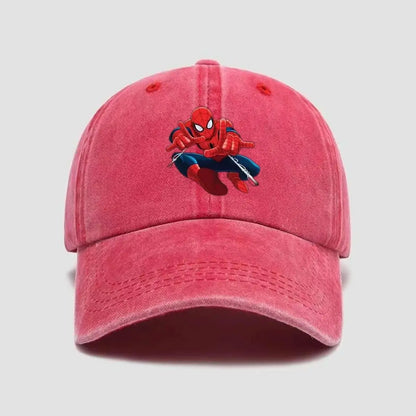 Marvel Summer Pure Cotton Vintage Children's Spider-Man Cartoon Embroidery Baseball Cap
