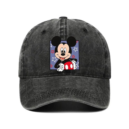 Retro Washed Mickey Mouse Print Baseball Cap