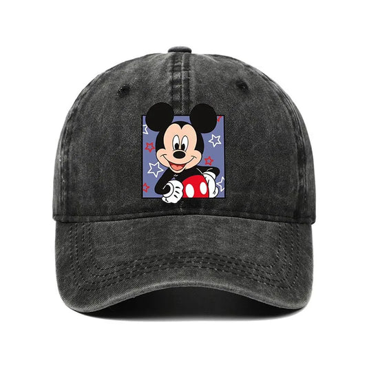 Retro Washed Mickey Mouse Print Baseball Cap