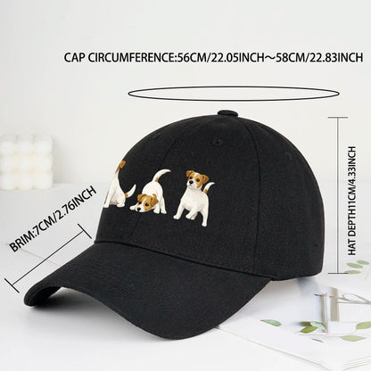 Adorable Jack Russell Terrier Trio Print Baseball Cap