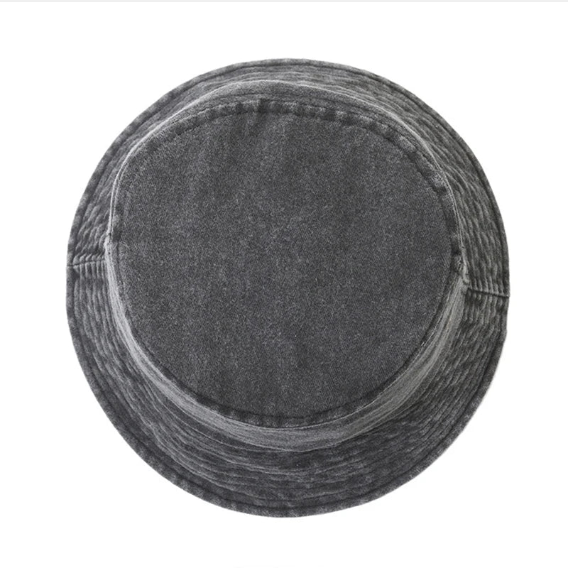Cotton Washed Bucket Hat Milano Design Vintage Distressed Fisherman Cap Retro