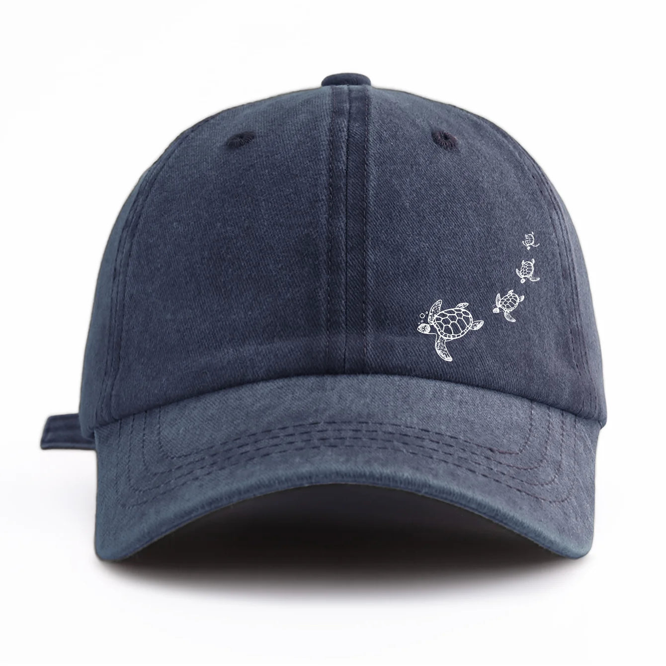 Turtle Print Washed Baseball Cap For Adults