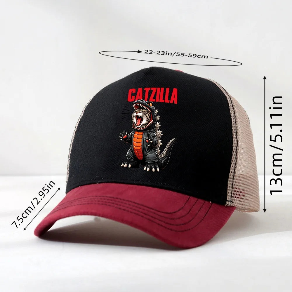 Catzilla Cat Japanese Funny Baseball Cap