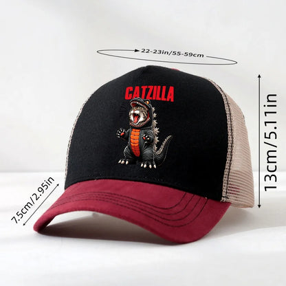 Catzilla Cat Japanese Funny Baseball Cap