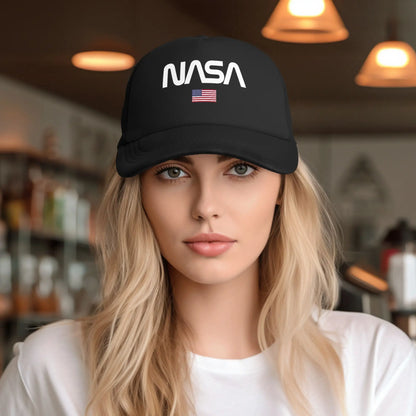 Nasa Logo US Flag Space Agency Mesh Baseball Caps Adult