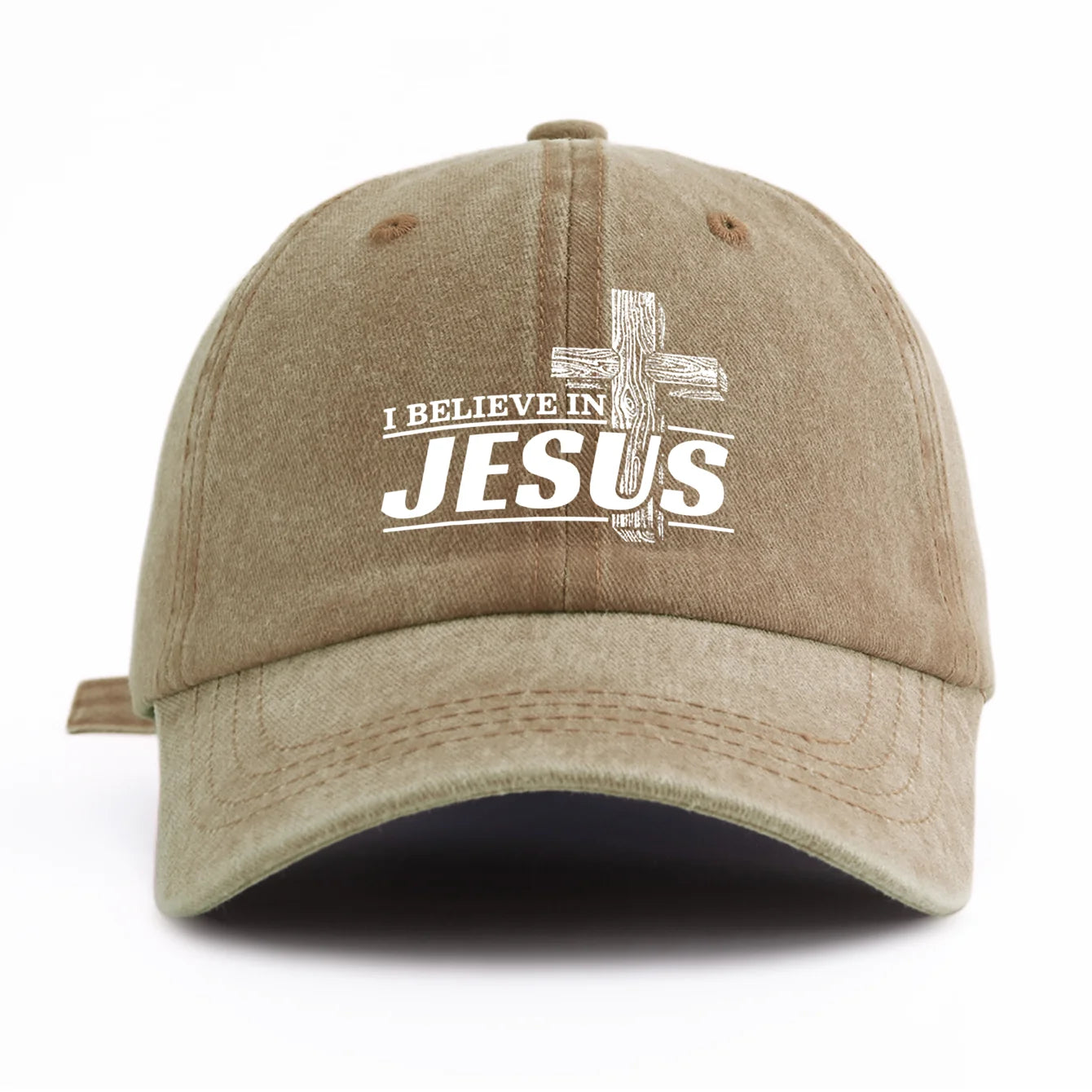 JESUS Print Washed Baseball Cap For Adults