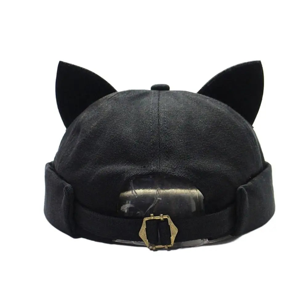 New Cute Cat Ears Bucket Hats Women Streamer Fisherman Hat Casual Panama Outdoor