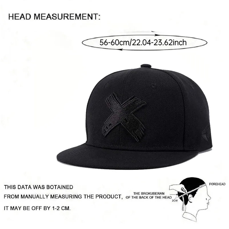 Fashion And Simple New Flat brimmed Hat X Embroidered HipHop Baseball Hat