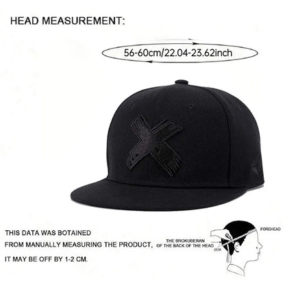Fashion And Simple New Flat brimmed Hat X Embroidered HipHop Baseball Hat