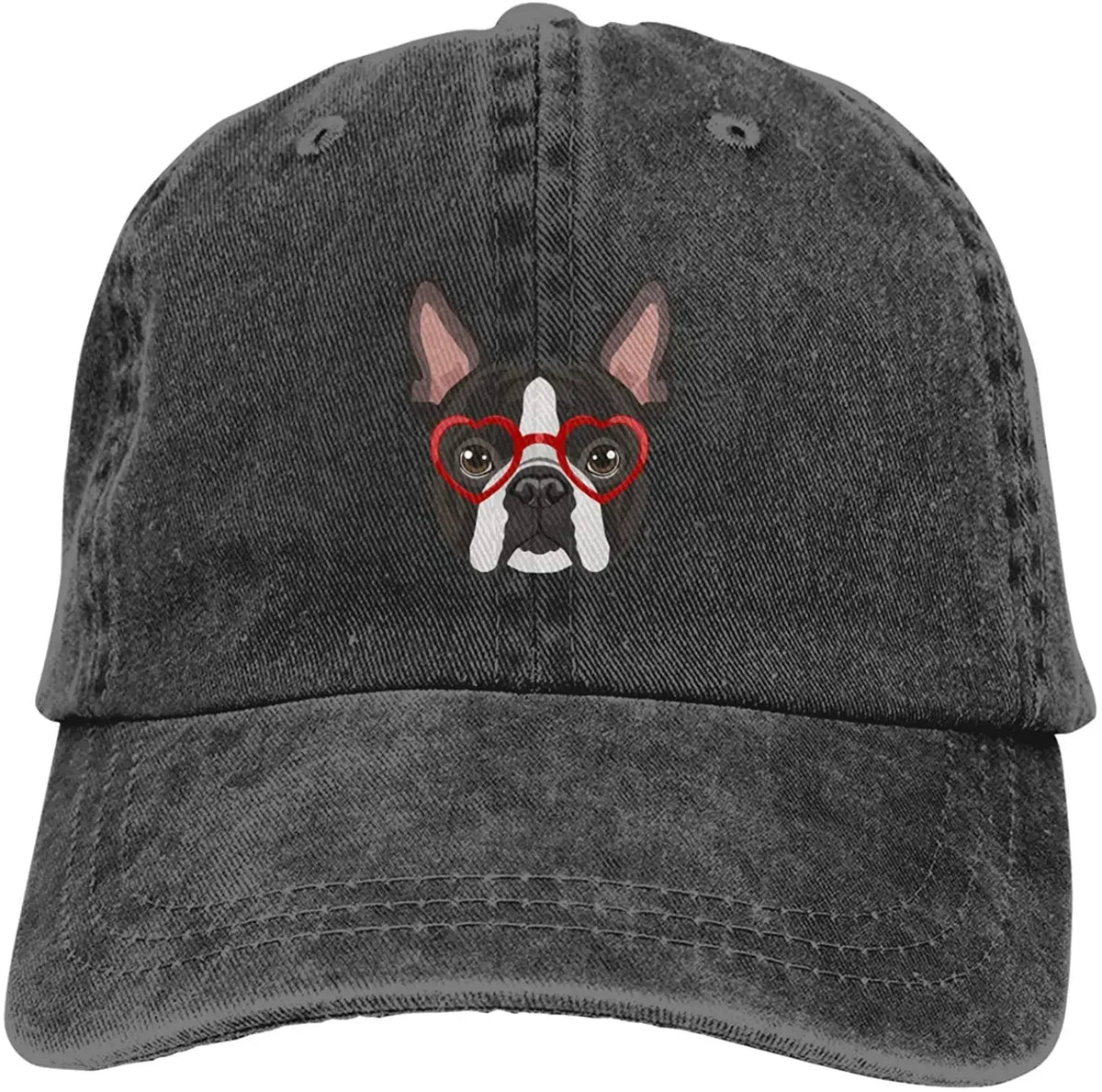 Boston Terrier Washed Baseball Cap