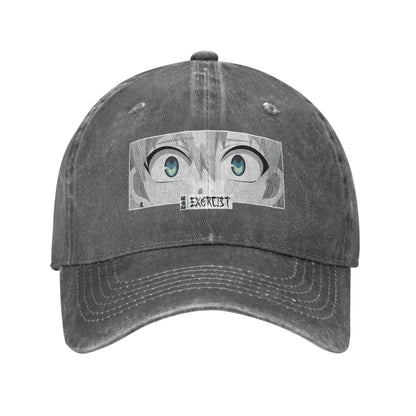 Exorcist Anime Eyes Monochrome Japanese Cozy Manga Fashion Baseball Cap