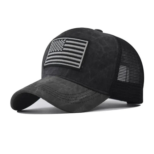 USA Flag Snapback Hat Adjustable Breathable Mesh Baseball Cap American Flag