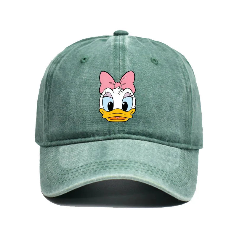 Unisex Vintage Washed Mickey Minnie Print Baseball Cap