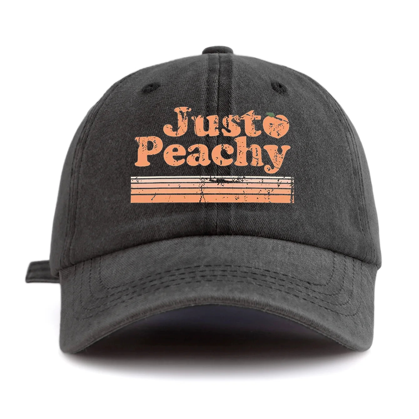 JUST PEACHY Print Washed Baseball Cap for Adults