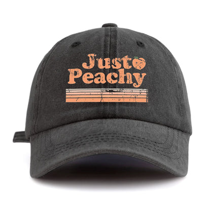 JUST PEACHY Print Washed Baseball Cap for Adults