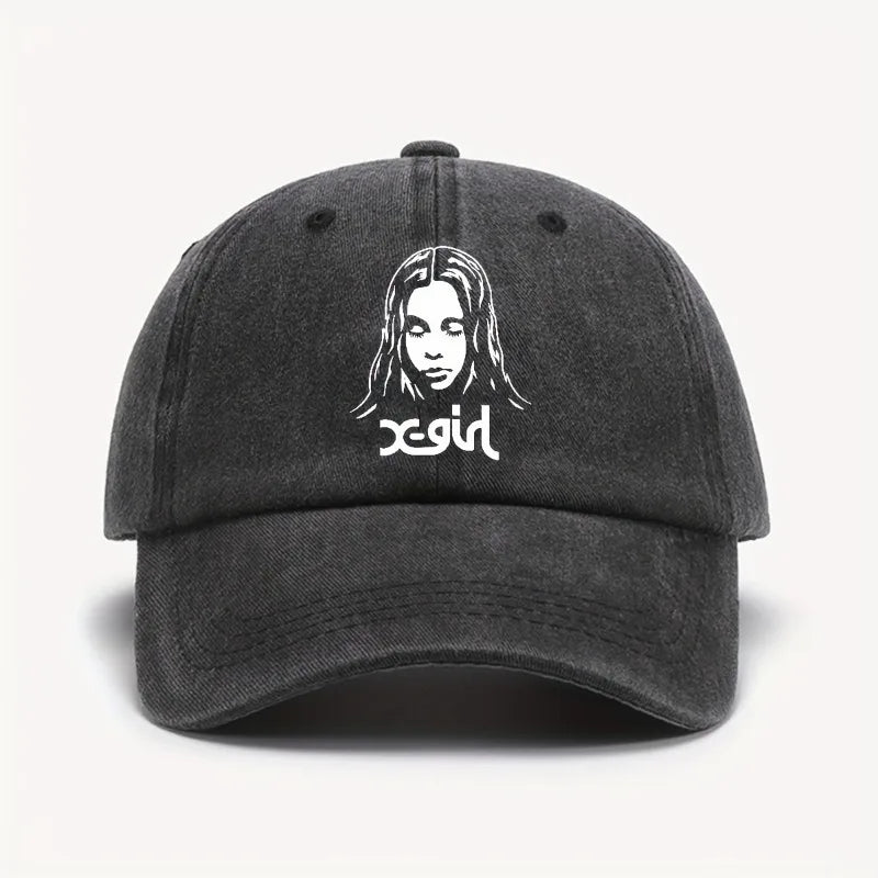 Girl Printed Baseball Cap Unisex Vintage Wash Sun Hat