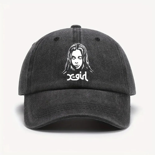Girl Printed Baseball Cap Unisex Vintage Wash Sun Hat