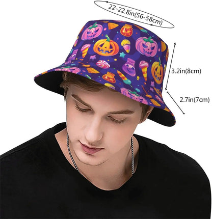 Cartoon Pumpkin Halloween Bucket Hat Pumpkin Hat Cap