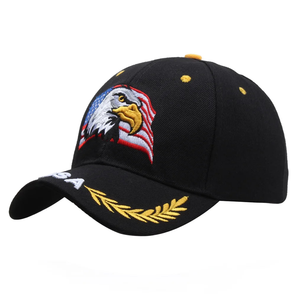 Eagle Flag Five Pointed Star Embroidered Baseball Cap