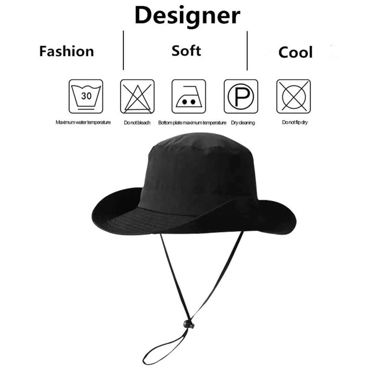 Men Solid Color Quick Drying Bucket Hats