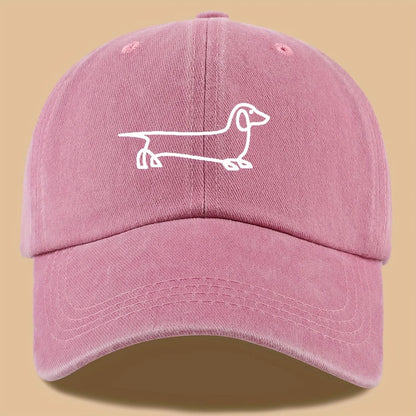 Simple Dog Print Baseball Cap, Versatile For Both Men And Women