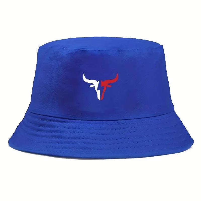 Cow Head Logo Fashionable Printed Fisherman's Hat
