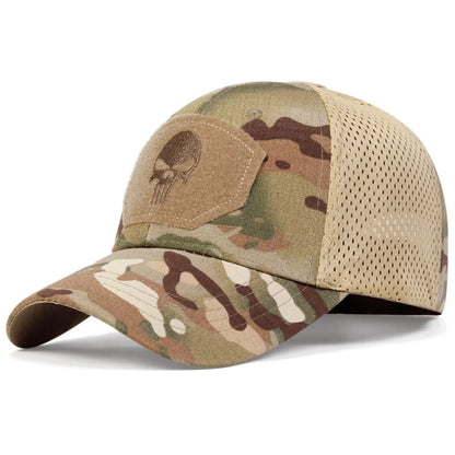 Unisex Skull Embroidery Baseball Net Caps Sunscreen Hat Sports Golf Cap