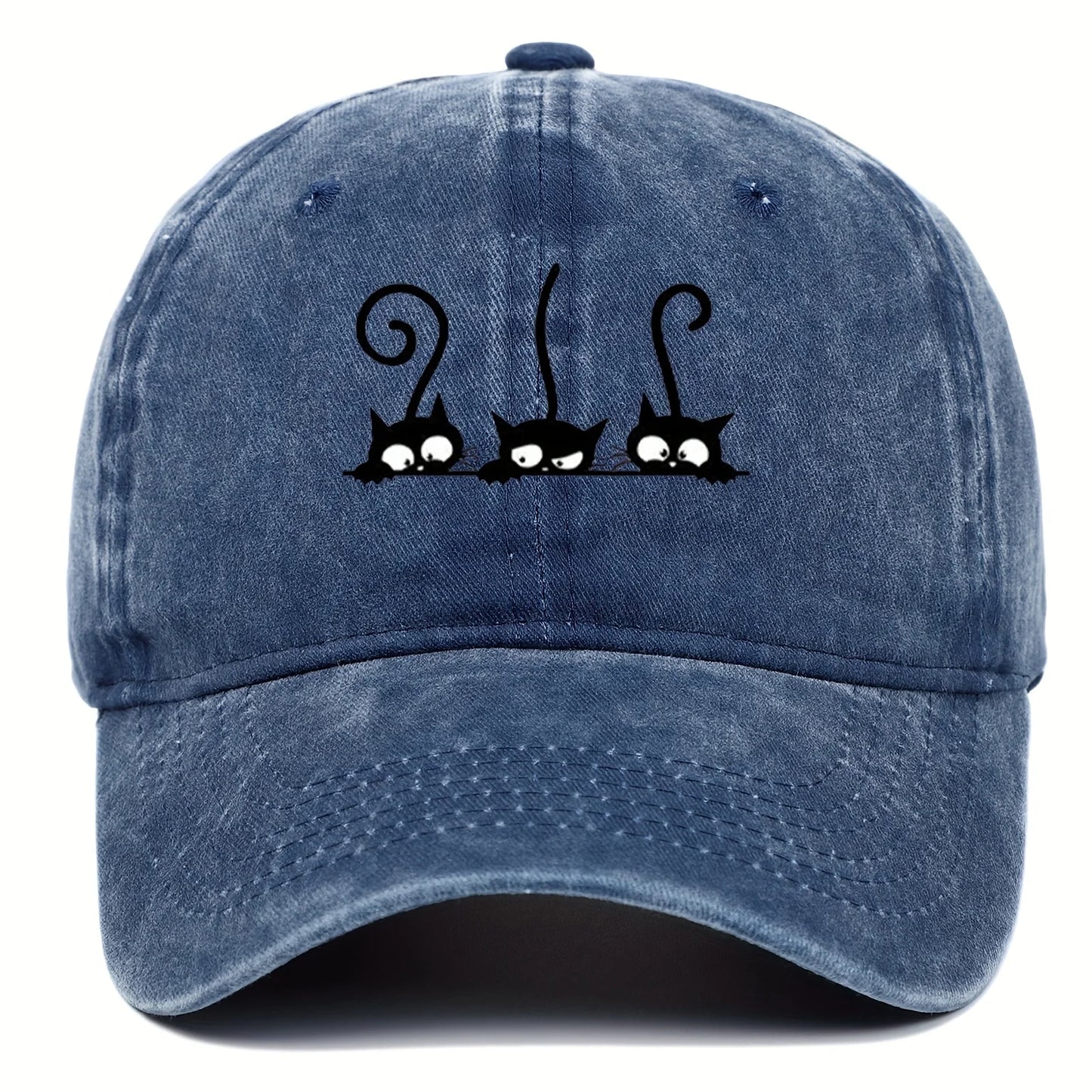 Three Cute Cat Printed Baseball Hats For Men And Women