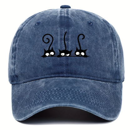 Three Cute Cat Printed Baseball Hats For Men And Women