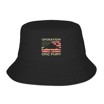 Operation Epic Fury Bucket Hat Outdoor Fisherman Caps For Men Women