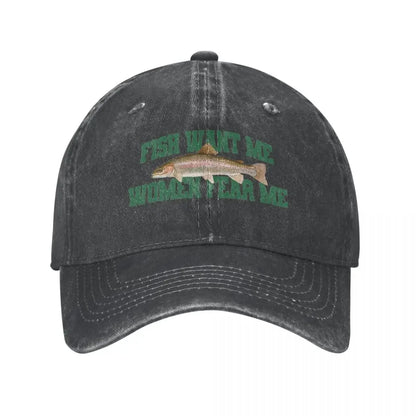 Fish Want Me Women Fear Me Meme Baseball Caps Classic