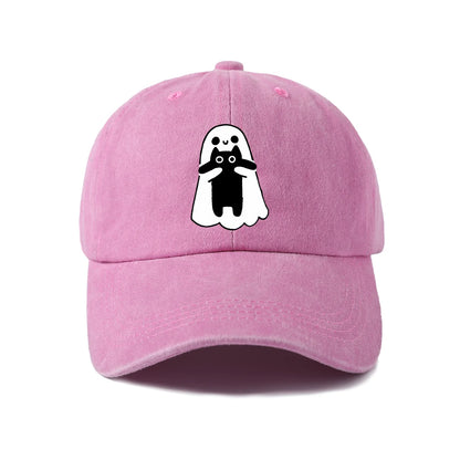 Ghost In Necktie Graphic Baseball Cap
